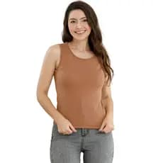 Blusa Regata Feminina Ribana Fina Confortavel e Fresca Casual Slim Básica Versátil e Atemporal 3057A