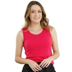 Regata Feminina Básica Gola Redonda Alça Larga Canelada Moda Primavera Verão Slim Versátil 50522A