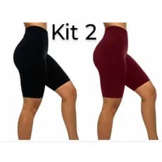 kit 2 bermuda ciclista academia / short ciclista cós alto muito confortável