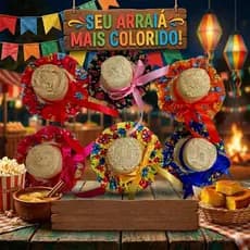 Presilha Chapéu - Festa Junina – Infantil e adulto estampas coloridas