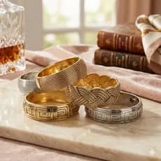 Bracelete de Metal  - dourado e prateado - design sofisticado