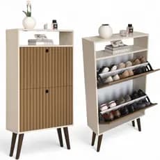 Sapateira Vertical 2 Gavetas Organizadora Calçados Retrô Sapateira Fechada Grande Compacta