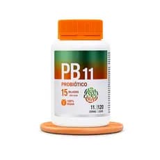 PB11 Probiótico 120 Cápsulas - 11 cepas e 15 bilhões de UFC de lactobacillus - 120 Cápsulas