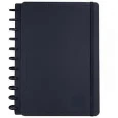 Caderno Grande Capa Dura Disko Black Folhas Reposicionaveis Planner Diario