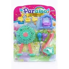 Miniatura Parque Infantil Conjunto Brinquedo Colorido Diversao Crianca Acessorios