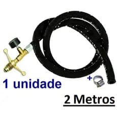 Registro Gás Alta Pressão Fogão Mangueira 2metros - 01 Unid