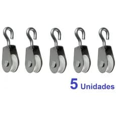 Roldana 2cm Para Varal Metal Com Plastico Com Gancho 5 pçs