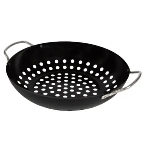 FRIGIDEIRA PANELA GRELHAR CHURRASCO ANTIADERENTE PARA LEGUMES FURADA COM ALÇAS - MOR