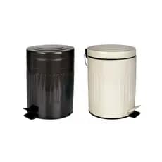 Lixeira Retro 5 Litros Vintage Aço Preto ou Bege MOR