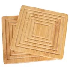 Kit 2 Apoio Descanso de Panela 20x20cm Bambu Madeira MOR