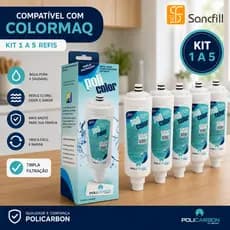 Filtro Refil Policolor Compatível Colormaq Premium Purificador de Água Kit 1 a 5