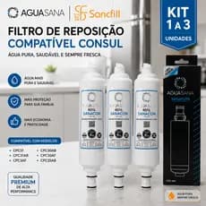 Refil Filtro Compatível Consul CPC31 CPC31AB CPC30AB CPC30AF CPC35AB Purificador Kit 1 a 3