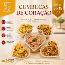 Kit 5 a 15 Bowl Acrílico Coração 300ml Petisqueira Sobremesa Café da Manhã Festa