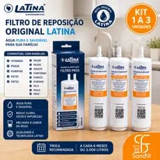 Filtro Refil Original Latina P655 Vitamax PN535 Purifive PA731 PA733 Kit 1 a 3 Unidades