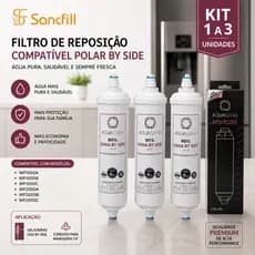 Filtro Refil Compatível Polar WP1000 WP2000 Side By Side Engate Reto 1/4 Kit 1 a 3