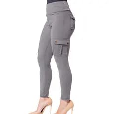 Calça Cargo Feminina preta skinny cintura alta jogger