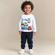 Camiseta De Manga Comprida Com Estampa De Carro Para Meninos , Pulôver Casual De Inverno Crianças Pequenas