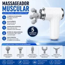 Pistola de Massagem Profissional Elétrica – Alívio Muscular com 6 Velocidades e 9 Peça