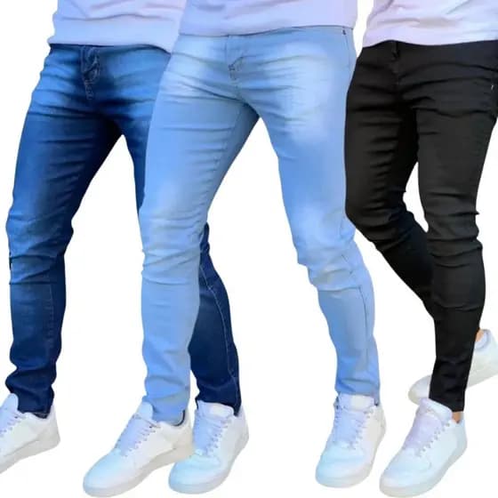 Calças Jeans Masculina Premium Skinny Corte tradicional Basico com Lycra