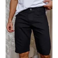Bermuda jeans Masculina preta lisa short jeans
