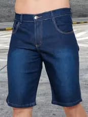 Bermuda Jeans Shorts Cor Preto  Claro Medio Escuro Masculinos Alta Qualidade Com Elastano Sport Loja de Fábrica