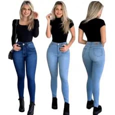 Calça Jeans Feminina Levanta Bumbum Skinny Cintura Alta Com Lycra referencia Oferta especial de fábrica vendas