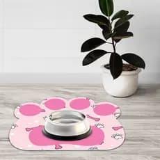 Tapete Pet Patinha Ossinhos Pink Antiderrapante
