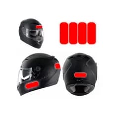 Kit Adesivo Refletivo Capacete Moto Bicicleta - Vermelho