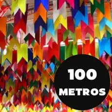 Kit 100 Bandeirinhas Festa Junina Decoração São João Bandeirola Colorida