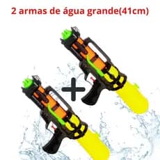 kit 2 Arma Pistola Arminha Lança Agua 41cm Plastico Verão Praia Infantil Criança
