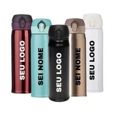 Garrafa Térmica Personalizada Inox Agua, Café Líquidos Chá 400ml