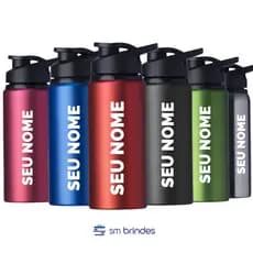 Squeeze Alumínio 600ml Personalizada Com Seu Nome/ Logo Academia Escola