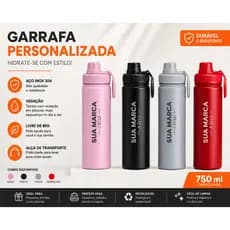 Garrafa Inox 750ml Personalizada – Presente, Empresa e Uso Diário