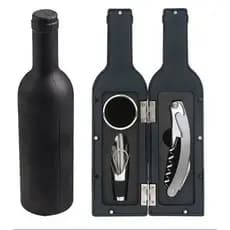 Kit Acessórios P/ Vinho em Garrafa 3 Peças Saca Rolhas Abridor - Luxo