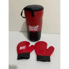 Kit Junior Saco Boxe Muay Thai Infantil Com Luvas Knockout
