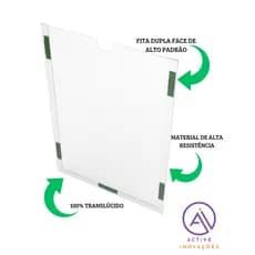 🗂️Porta Folhas A4 em PETG 0,5mm com Fita Dupla Face - Kit 10 Unidades🗂️