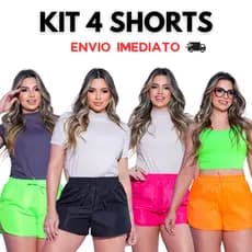 Kit 4 Short Feminino Short Levinho Short Caminhada