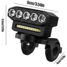 Farol dianteiro de bicicleta Cansses 2000mAh com 5 LED 6 modos de luz e à prova d'água para ciclismo noturno