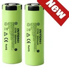 KIT 2 Bateria 21700 Recarregável INTON 5000mAh para Lanternas Táticas Mergulho e Parafusadeira