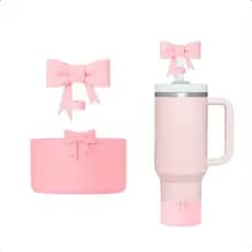 Kit 2 Pçs, Acessório Para Copo Térmico, Capa Bota Protetora E Tampa 3D Para Canudo (NÃO ACOMPANHA O COPO)