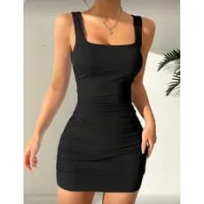 Vestido feminino curto tubinho drapeado nas laterais (07)