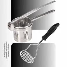 Espremedor de Batata com Cabo Amassador de Batata Manual Inox