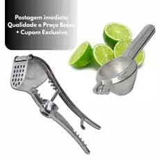 Amassador de Alho Inox 5 em 1 + Espremedor de Limão Resistente para Cozinha Envio Imediato