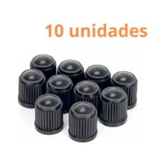 Tampa Válvula Bico Pneu Preto Carro Moto Plástico 10 Pçs