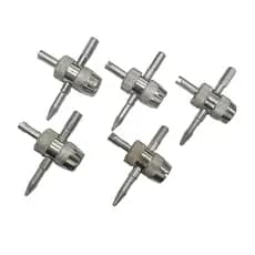 Kit 5 Chave Saca Válvula Extrator Pneu Carro Moto 4x1 Ômega