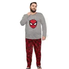 Roupa Dormir Masculina Pijama Adulto Heróis Longo Plus Size