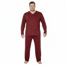 Pijama Longo Masculino Plus Size Blusa Calça Estampado