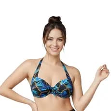 Top Biquíni Alta Sustentação Bojo Moda Praia Decote