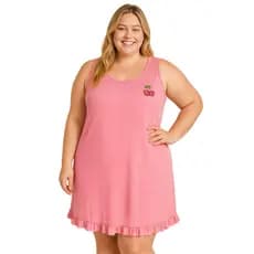 Camisola Senhora Tamanho Grande Regata Babado Roupa Íntima