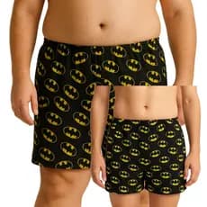 Samba Canção Kit Pai Filho Plus Size Estampa Super Heróis